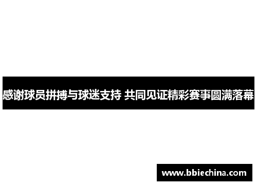 感谢球员拼搏与球迷支持 共同见证精彩赛事圆满落幕