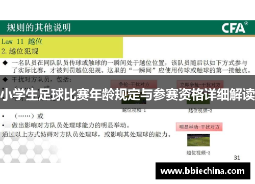 小学生足球比赛年龄规定与参赛资格详细解读